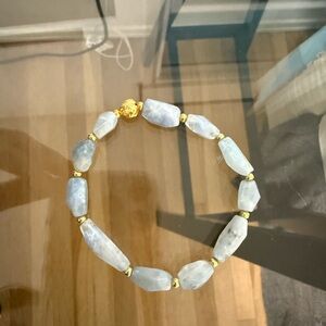 Handmade Crystal blue rabbit hair Women's Bracelet